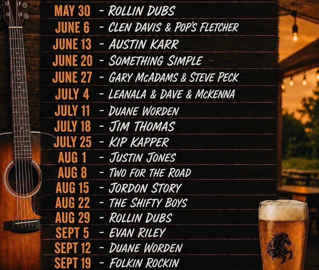 Summer of 2026 Saturday Night Acoustic Music Lineup at Mustangs Bar & Grill, South Beloit IL