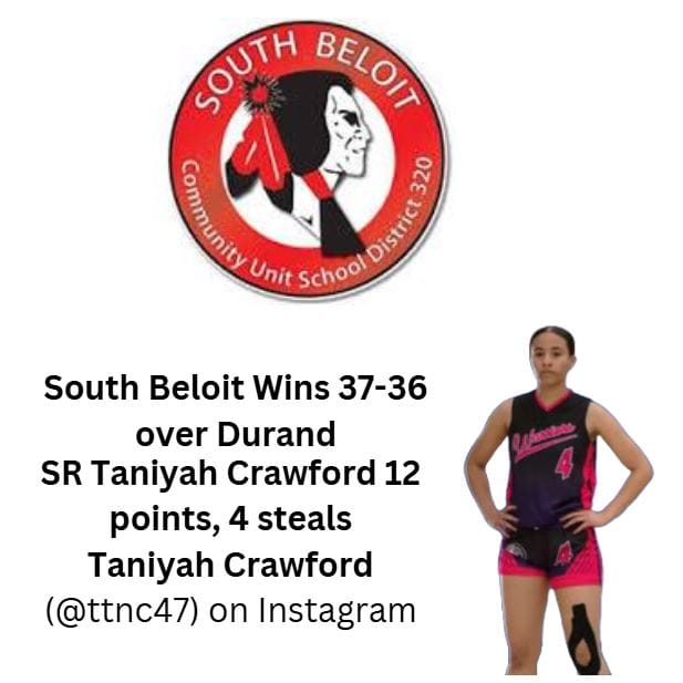 South Beloit girls beat Durand 37-36 and improve to 2-1 on the season