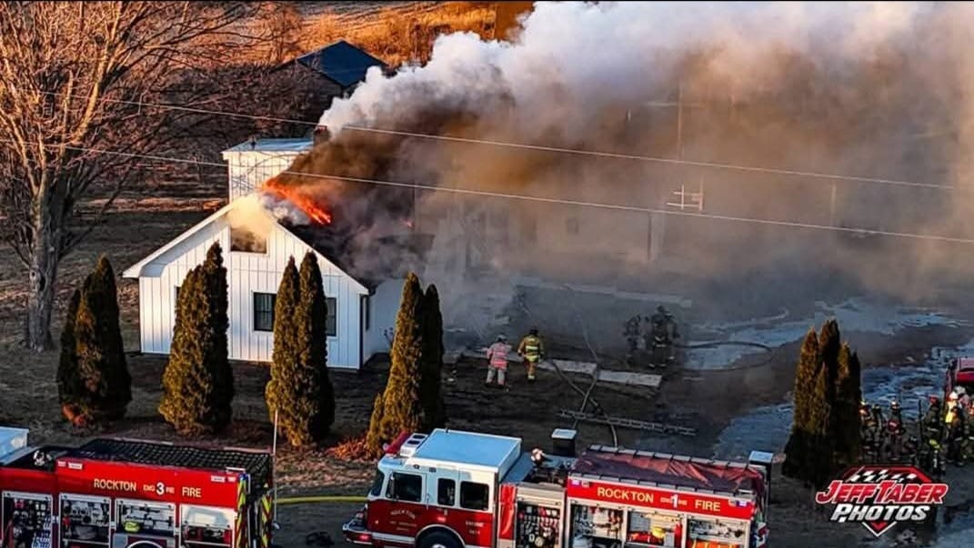 House fire on very cold day