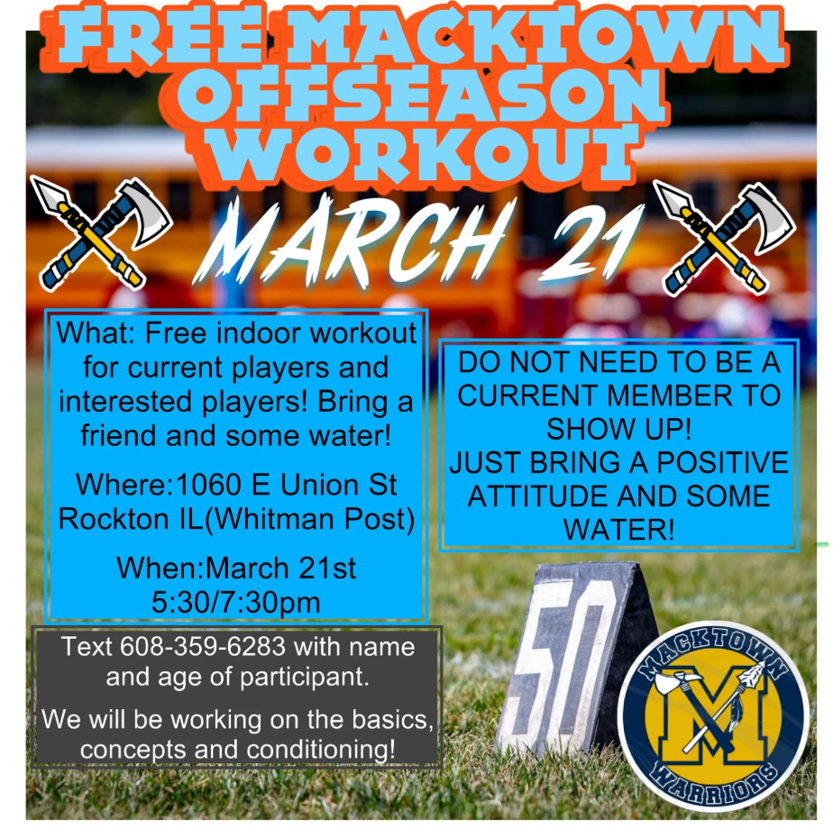 Free Macktown Football offseason workout on Friday