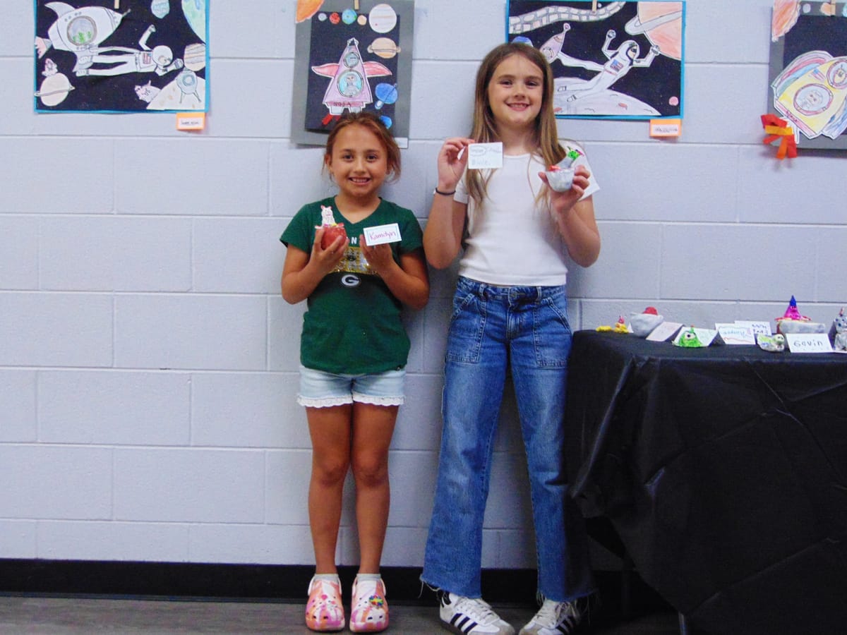 Pop art at Whitman Post Elementary, space art at Rockton Grade School