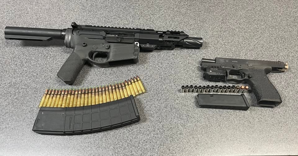 Reckless driver arrested with homemade machine gun