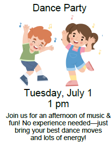 Talcott Library - Dance Party Tuesday July 1st 2025
