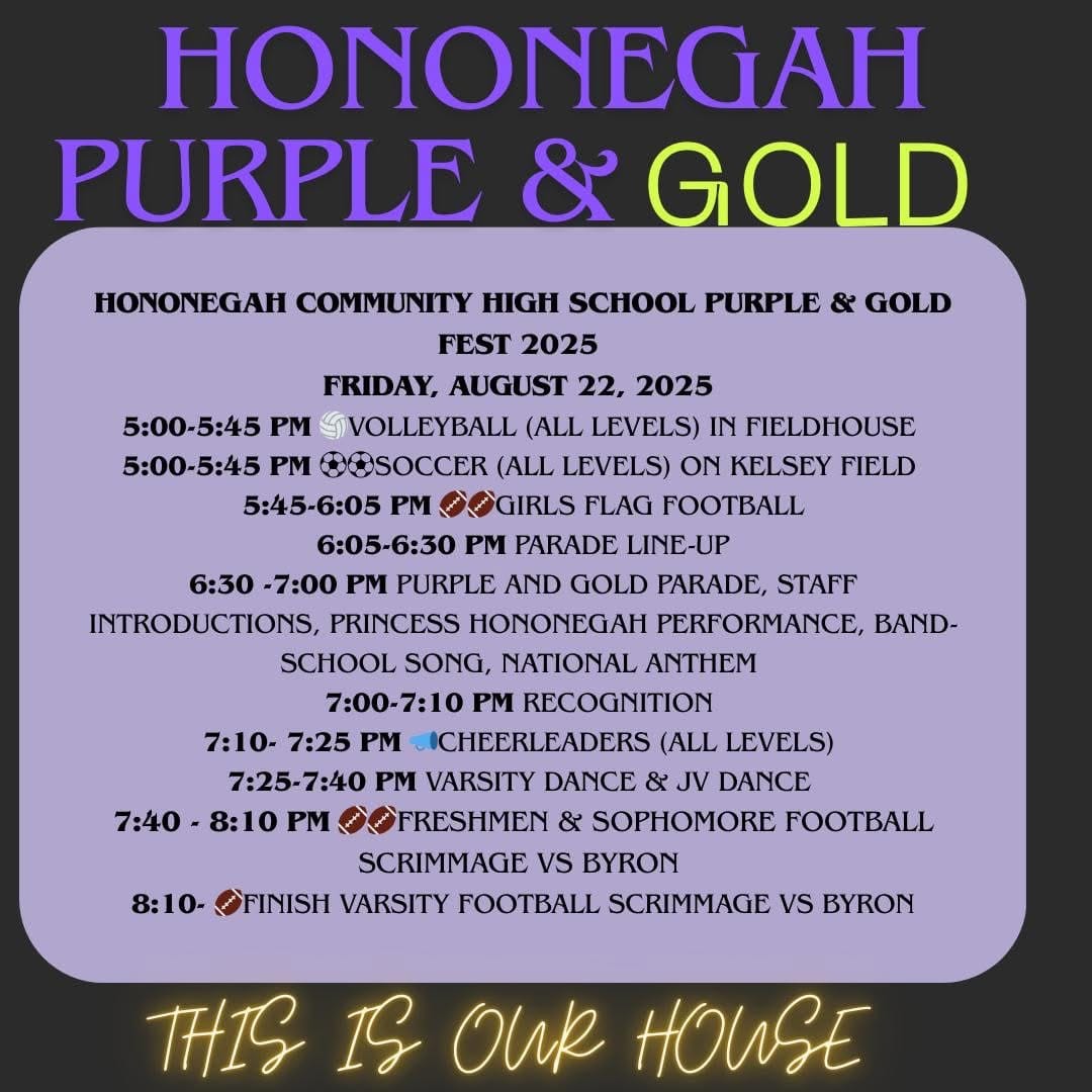Purple & Gold at Hononegah High School on Friday night