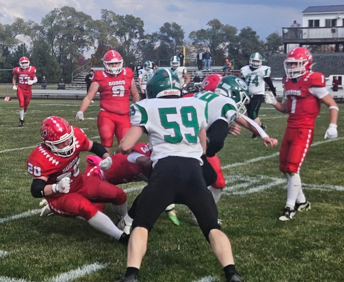 SOBO's beat the Green Giants 37-6 in I8FA playoff action on Saturday.