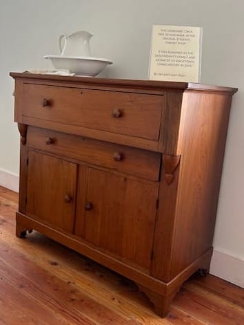 Mid-1800's walnut chest now  resides at the Macktown Living History Museum