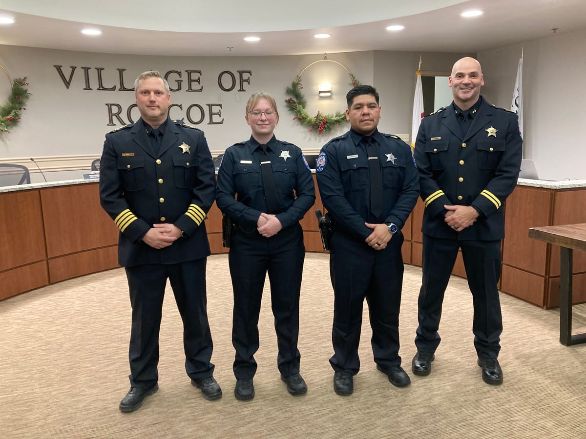 Two new police officers join the ranks of Village of Roscoe Police Department