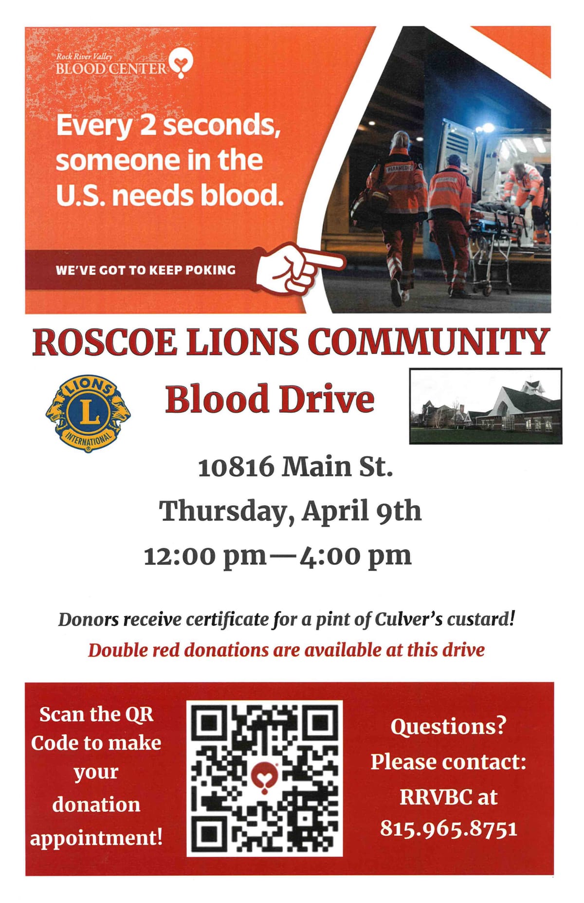 Blood Drive Thursday, April 9