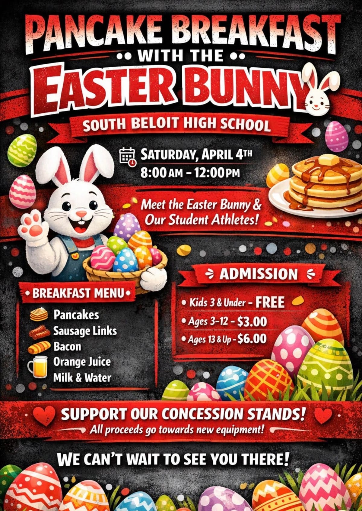 Pancake breakfast with the Easter Bunny