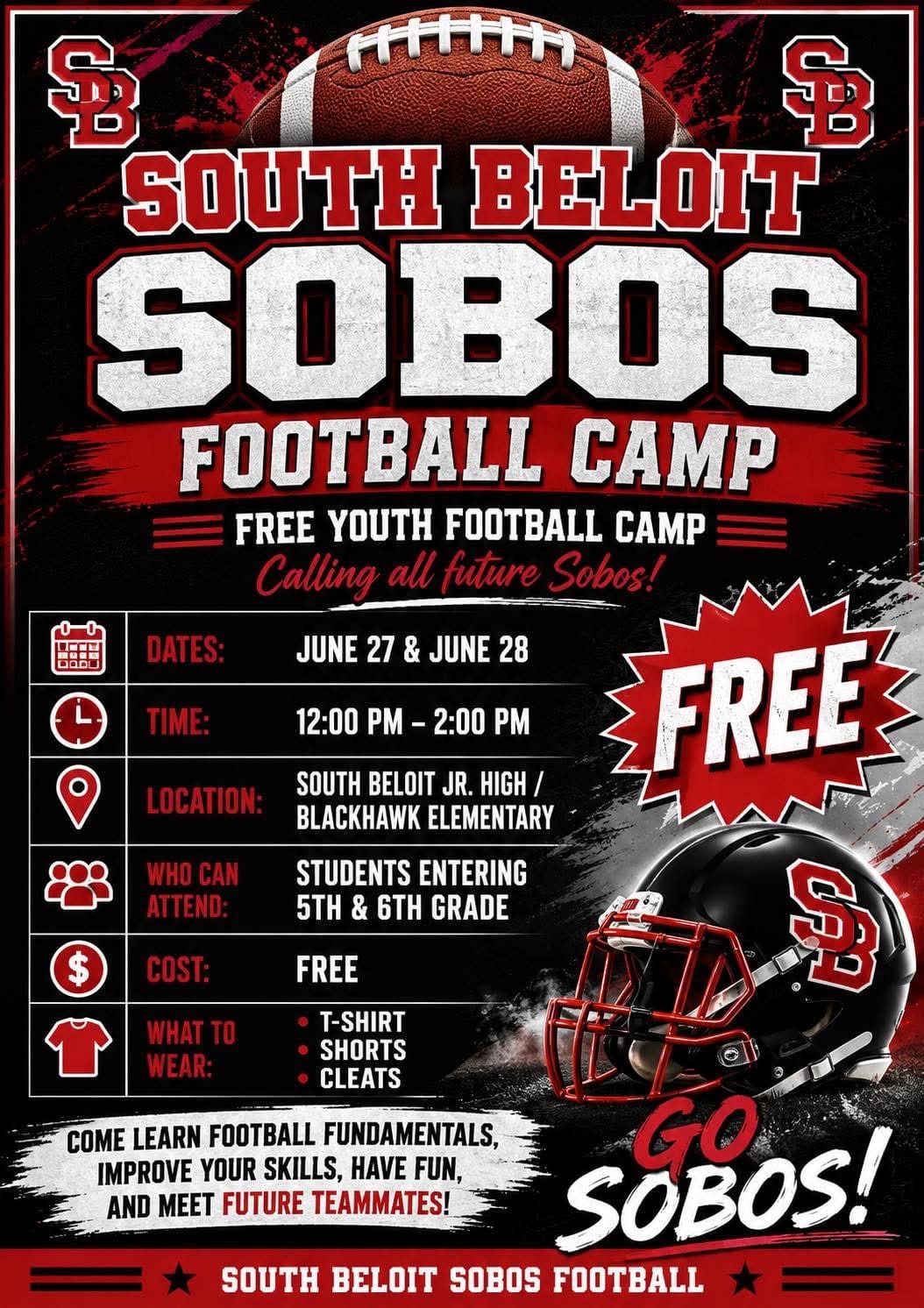 Free South Beloit Youth Football Camp
