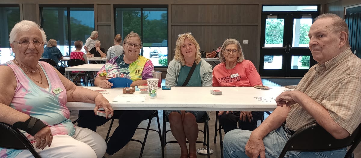 Thursday morning games brings people together at Roscoe Township Community Center