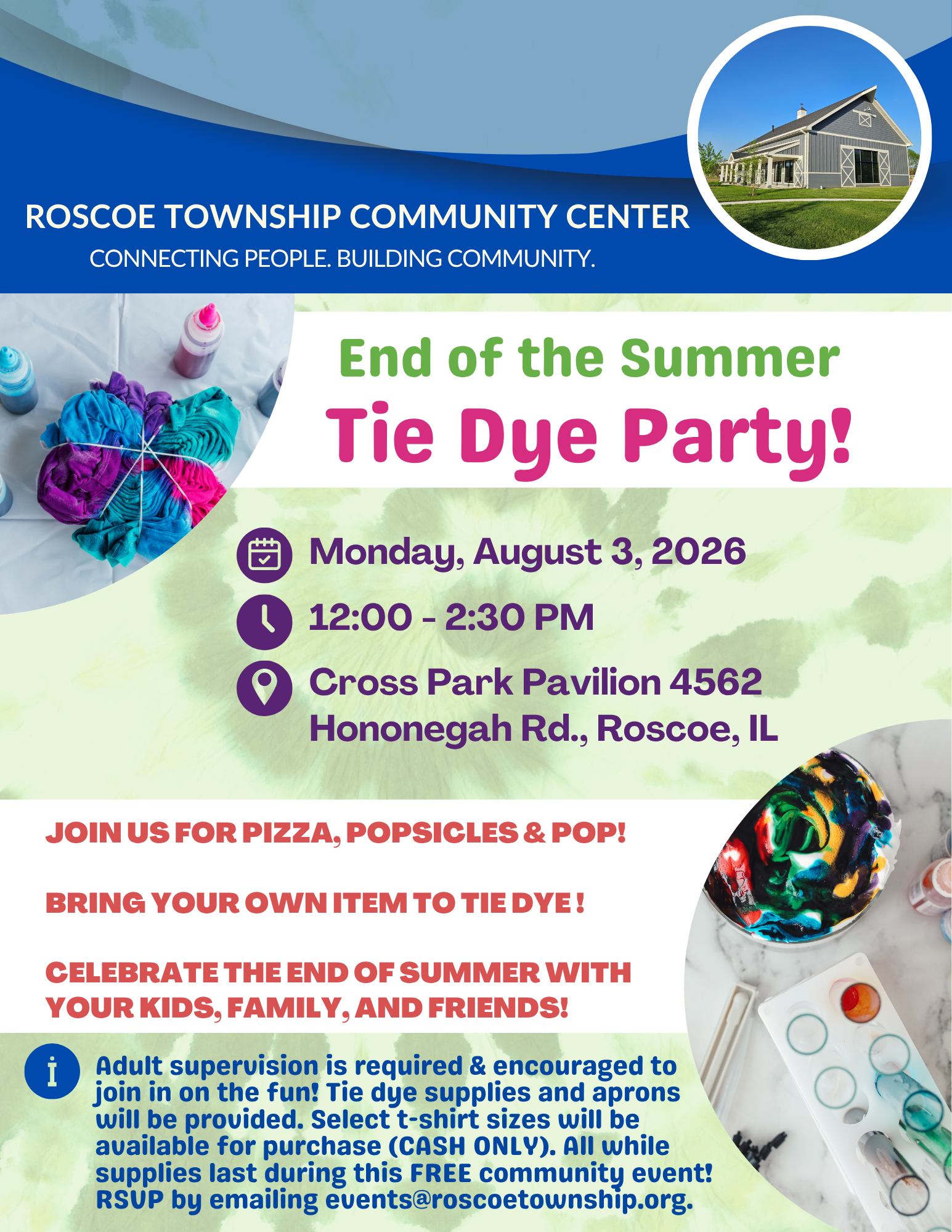 Tie Dye Party at the Roscoe Township Community Center