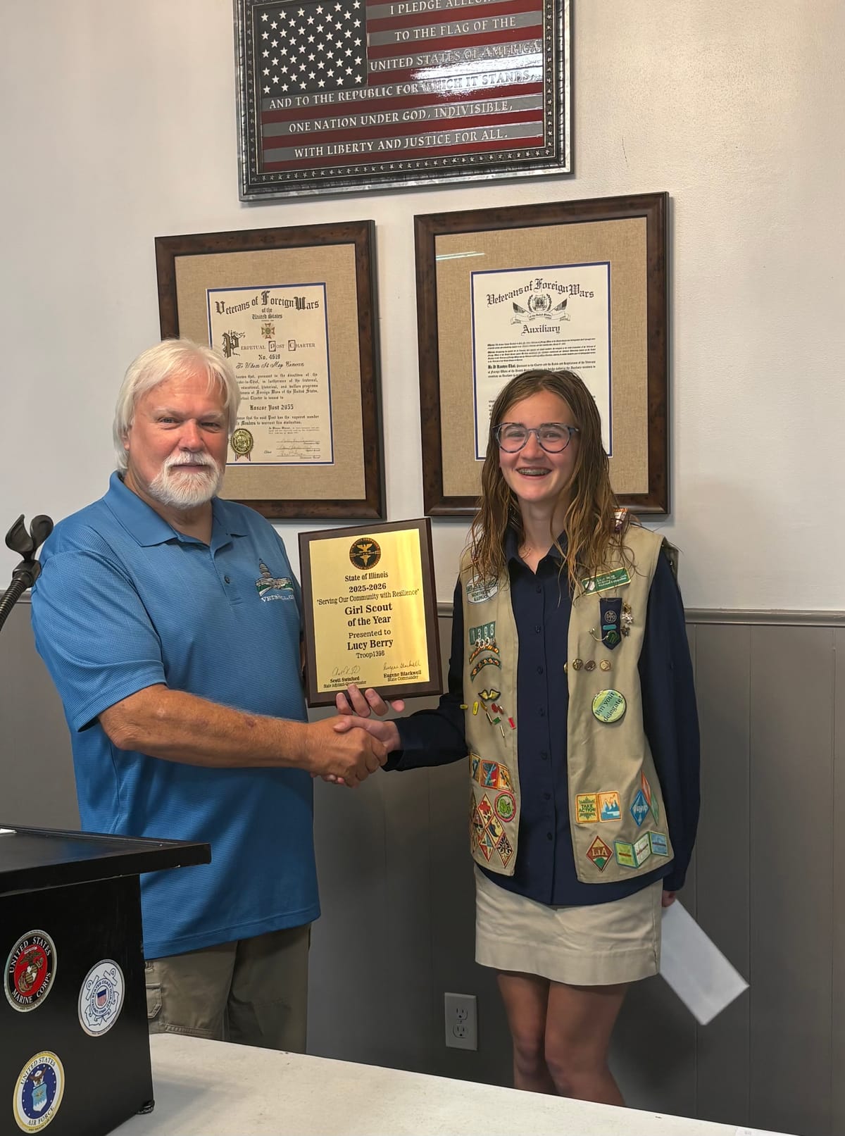 Hononegah student Lucy Berry earns Girl Scout Gold Award for sensory‑friendly project at Camp Winnebago