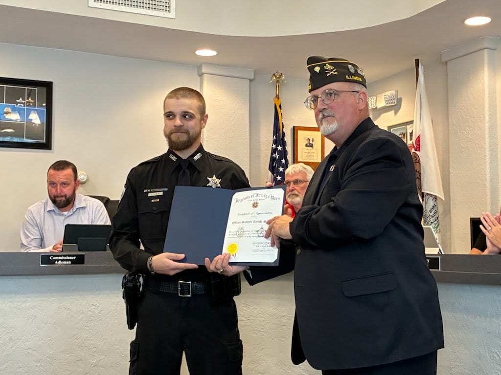 VFW Post 11019 Honors South Beloit Officer Sawyer Kurth