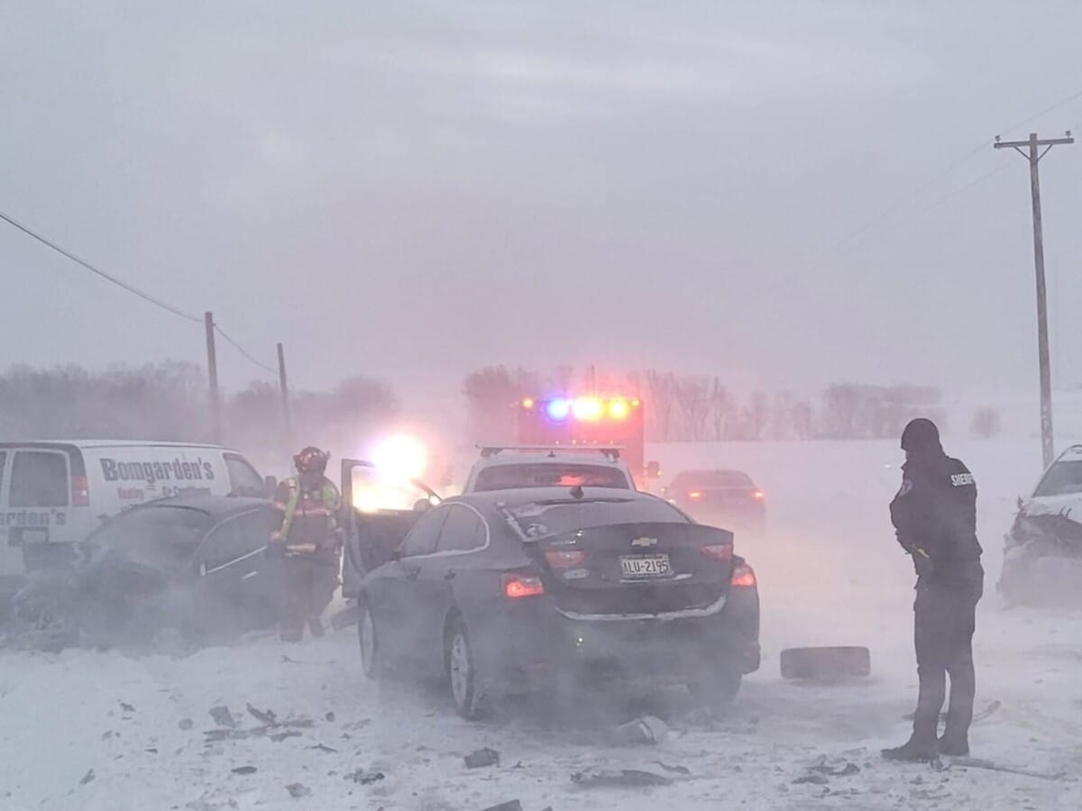 North Main/IL-2 reopened after eight-car snowy pile-up