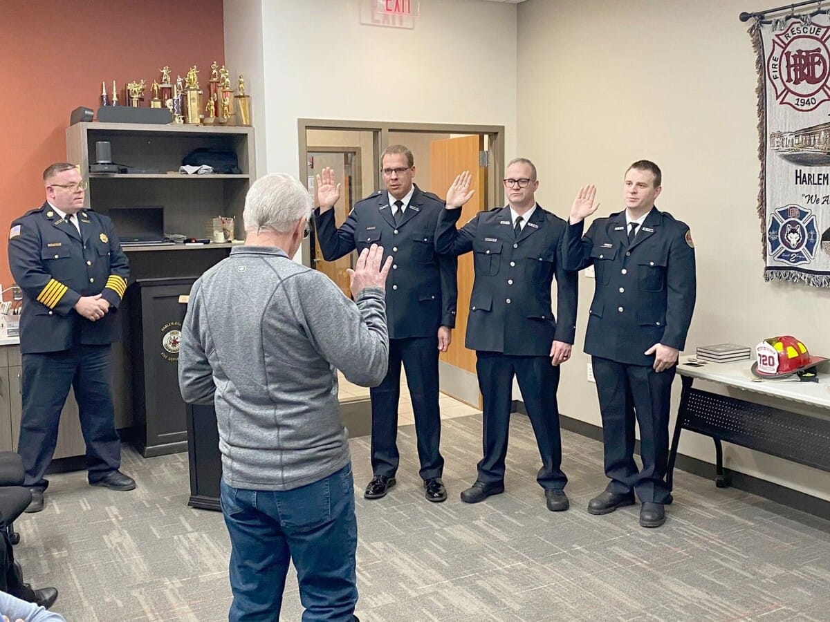 Promotions and swearing-in ceremony at Harlem-Roscoe Fire