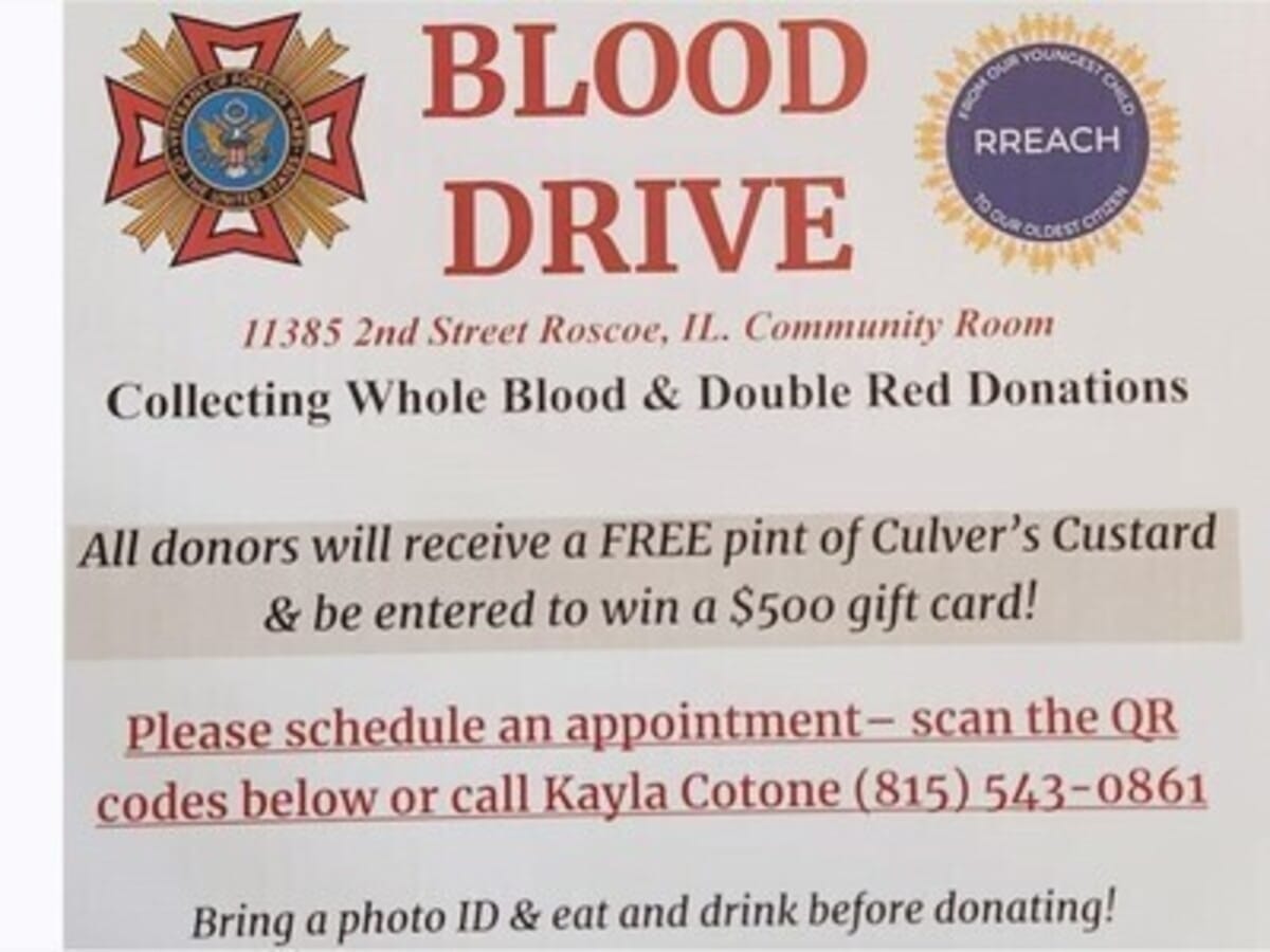 Roscoe VFW/RREACH Blood Drive