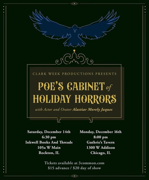 Live Performance: Poe's Cabinet of Holiday Horrors