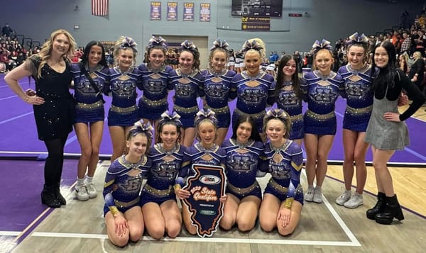 Hononegah competes at the 2025 IHSA Competitive Cheerleading Championships today February 7, 2025 at 4:15 pm