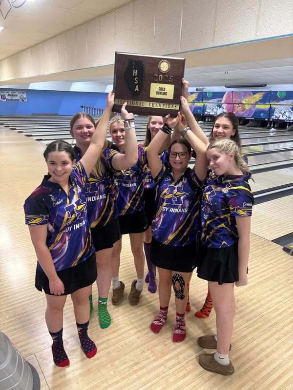 The Hononegah Lady Indians roll their way to a sectional bowling title