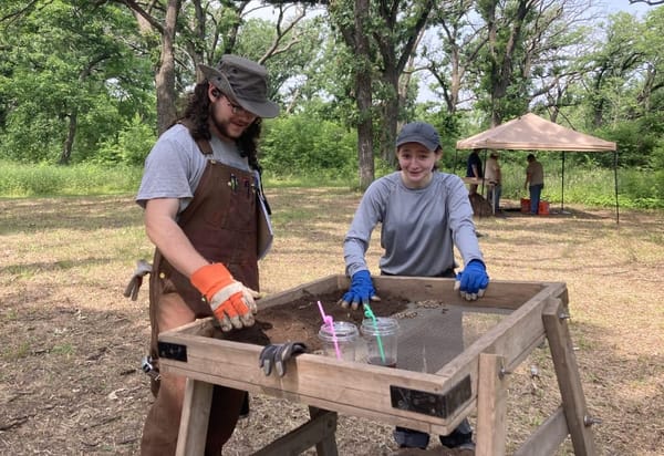 Archaeology students dig into history