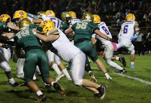 Hononegah runs for over 400 yards in the 63-21 victory over the Boylan Titans Friday.
