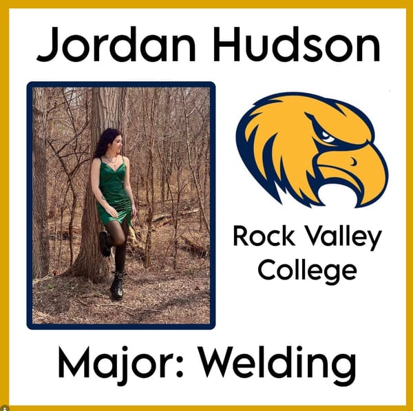 Congrats to Senior Jordan Hudson for going to Rock Valley College