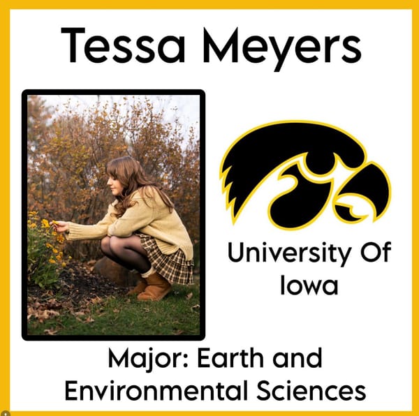Congrats to Hononegah Senior Tessa Meyers for going to University of Iowa