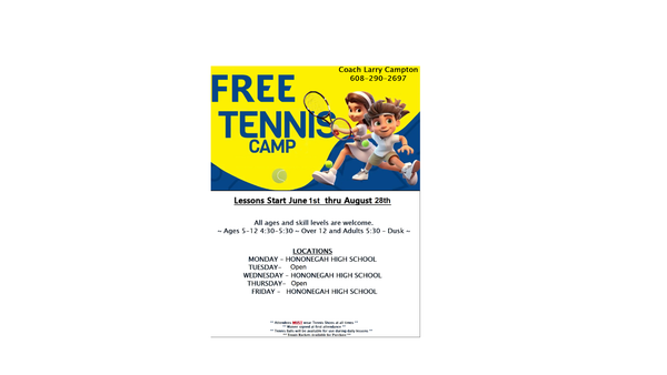 Free Tennis Camp