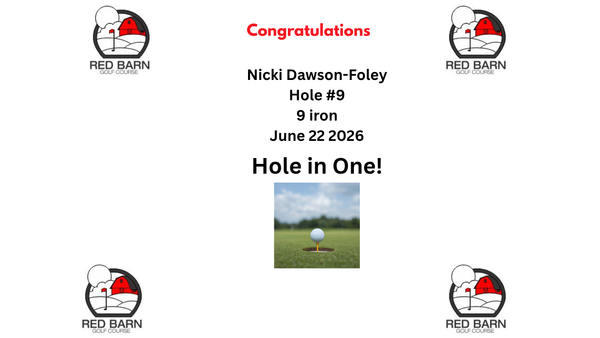 Nicki Dawson-Foley records a Hole in One at Red Barn