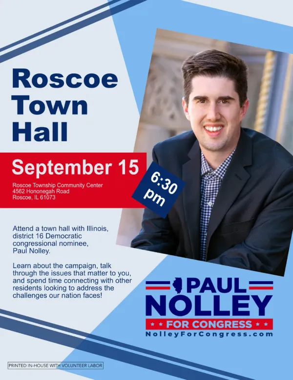 Roscoe Town Hall with Paul Nolley, candidate for US Congress
