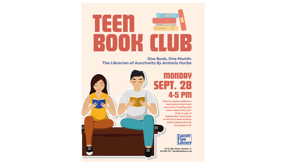 One Book, One Month: The Librarian of Auschwitz   Monday, September 28 • 4–5 p.m. • Talcott Free Library