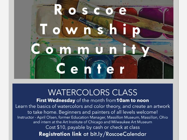Watercolors Class at Roscoe Township Community Center