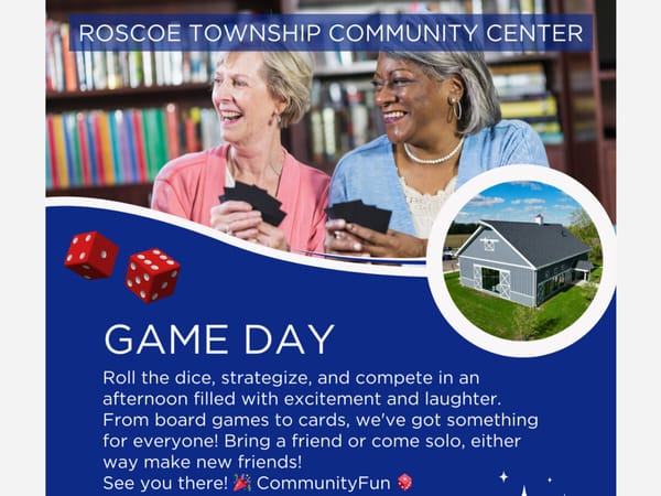 Game Day at Roscoe Township Community Center