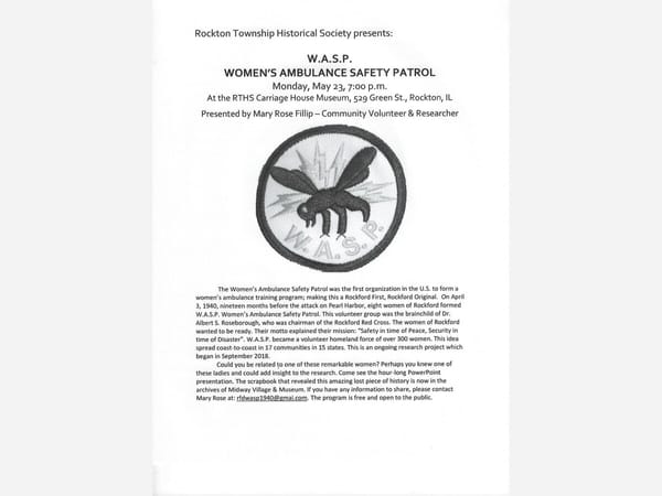 Rockton Township Historical Society Program