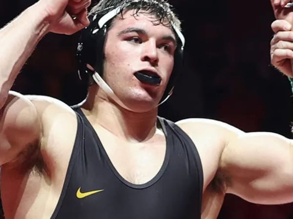 Former Hononegah state champion wrestler Tony Cassioppi in the quarterfinals of NCAA championships