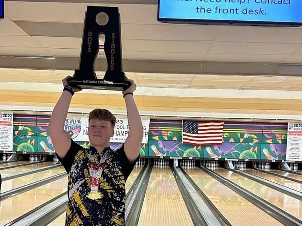 Hononegah bowler Charlie Hunt takes home the national championship trophy