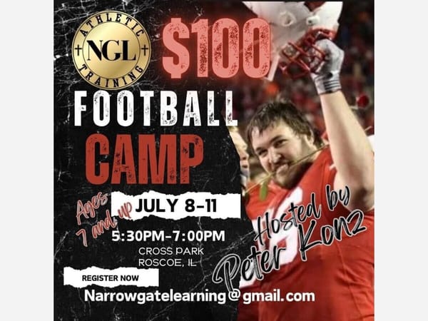 Former NFL player hosting a football camp in Roscoe next week