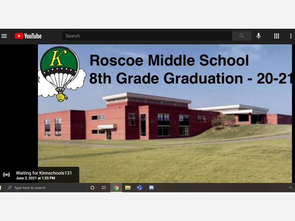 Roscoe Middle School 8th grade graduation - live on YouTube