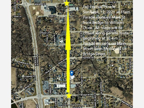 New route for Fall Festival Parade on Main Street