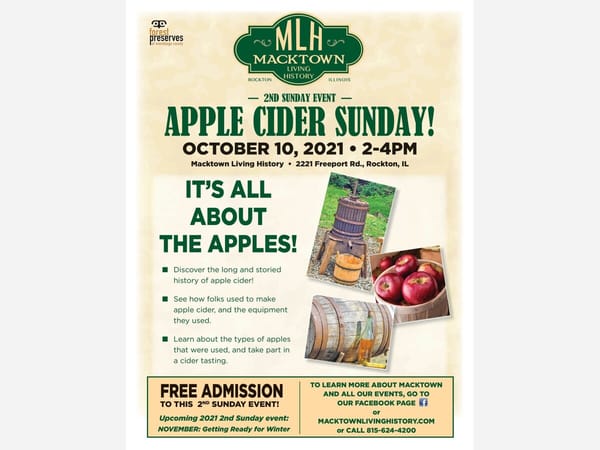 Apple Cider Sunday at Macktown Living History