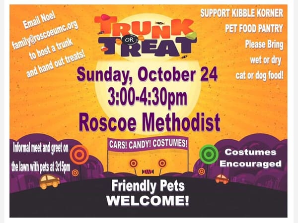 Trunk or Treat at Roscoe United Methodist Church