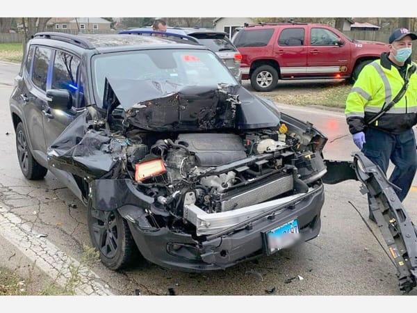 Two vehicles, one driver injured, on Ralston Road