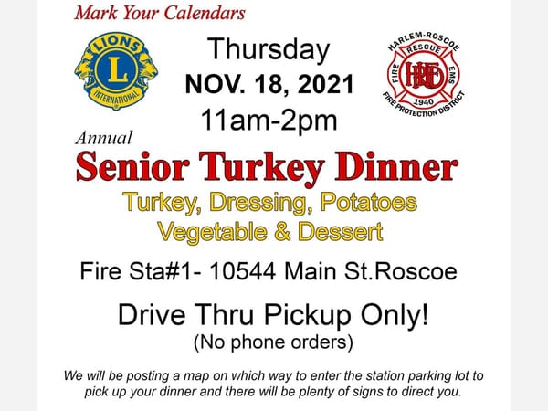 Senior Turkey Dinner