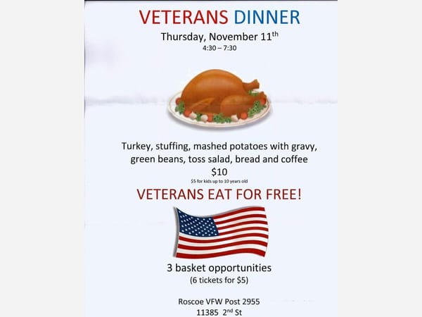 Veterans Dinner - Roscoe VFW