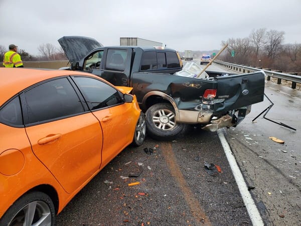Collision on I-90 sends one driver to hospital by ambulance