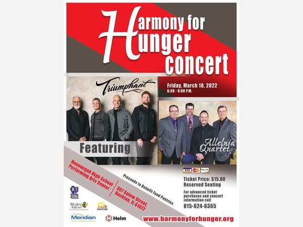 Harmony for Hunger Concert: two singing groups benefitting eight food pantries