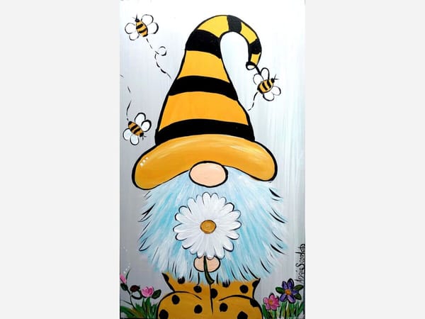 Paint Party - Spring Gnome on wood