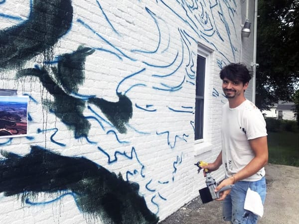 Mural installation underway in Roscoe