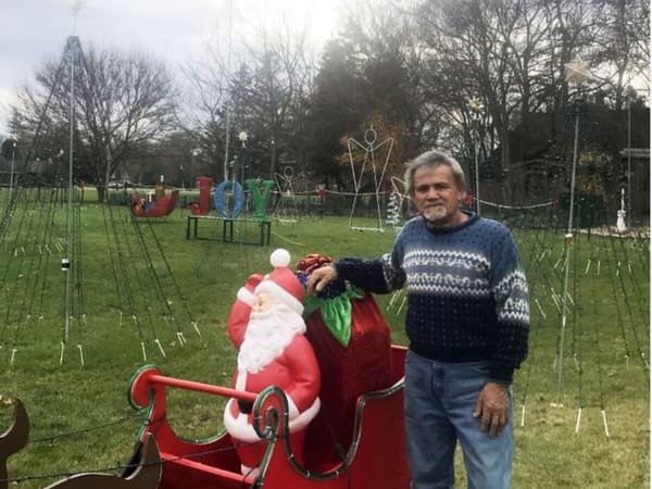 Countdown to Christmas begins Thanksgiving Eve when Mr. Christmas lights up the night
